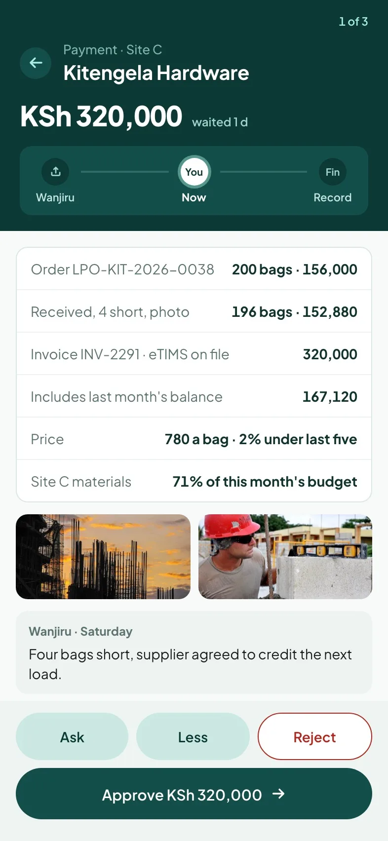 The real Kikao app (demo company) — step 2